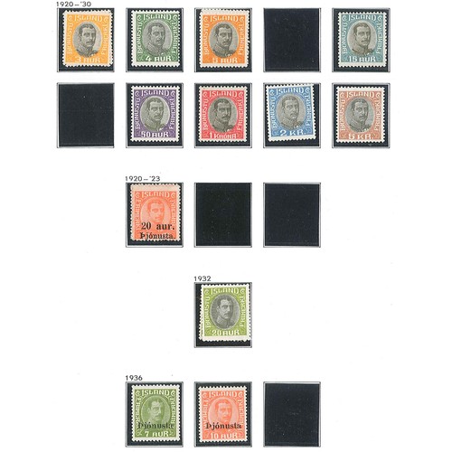 205 - Iceland; 1873-1988 largely mint collection in Davo hingeless album. Starts with 1873 3sk, 4sk, 8k, a... 