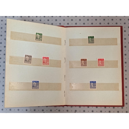 281 - Norway; seln. of 1925-46 u.m. stamps in red folder, thought to be presentation folder for 1947 Paris... 