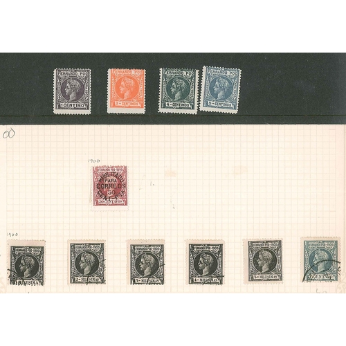 315 - Spanish Colonies; Fernando Poo; 1879-1905 unusual mainly m.m. range on six pages, cat. approx. £1,27... 