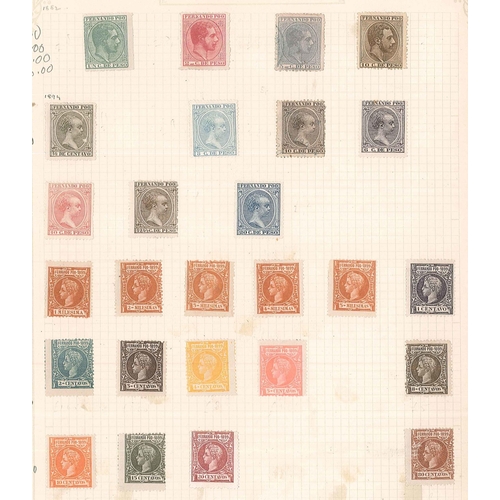 315 - Spanish Colonies; Fernando Poo; 1879-1905 unusual mainly m.m. range on six pages, cat. approx. £1,27... 