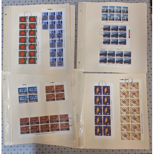 337 - Zambia; 1964-70 (Meteorological) complete run of defins and commems, all in blocks. Generally with c... 