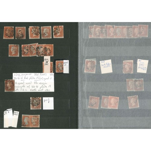 344 - UK; 1841 Penny Red Imperforates two small stockbooks with quantity of mainly decent clean examples c... 