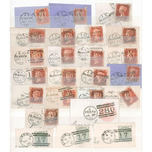 352 - UK; 1857-74 selection of pieces with Penny Red Stars (93) and Penny Red Plates (25), plus others (4)... 