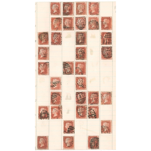 357 - UK; 1864-79 Penny Red Plates used collection in album of higher numbered plates laid out on pages ac... 