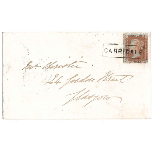 401 - Scottish Postal History; 1857 neat cover to Glasgow with Penny Red Star cancelled by very fine strik... 