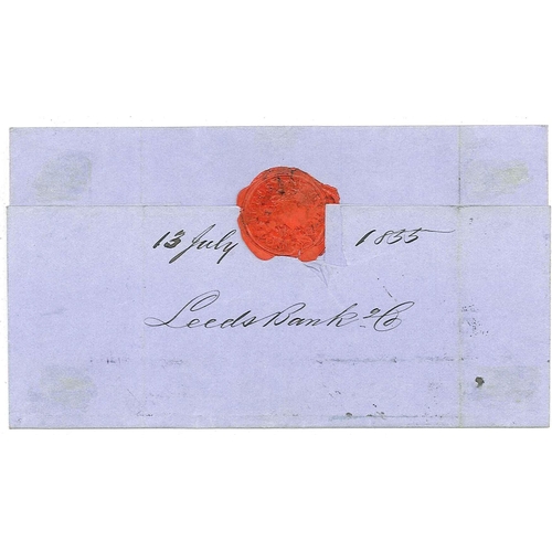 406 - UK Postal History; 1855 registered cover Leeds to Macclesfield franked Twopence Blue Stars and 1847-... 