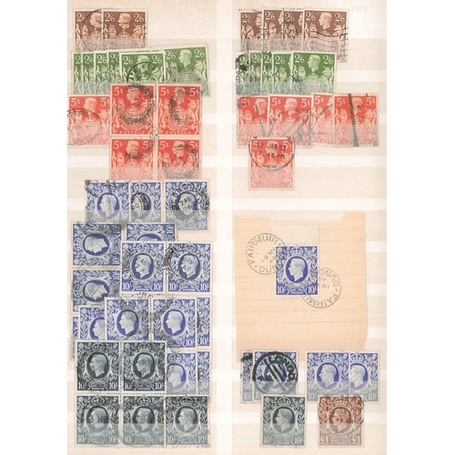 419 - UK Mixed Lots; 1867-1951 stockbook of used high values comprising QV (37), KE7 (59), KG5 (72), and K... 