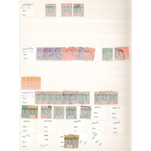 262 - Mauritius; mixed periods mint and used in stockbook. Largest numbers in QV to early QE, some dupl. i... 