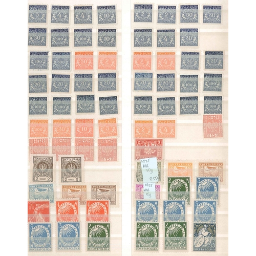 294 - Poland; 1919 to c.1950s (a few later) mint and used duplicated lot in stockbook, with numbers of the... 