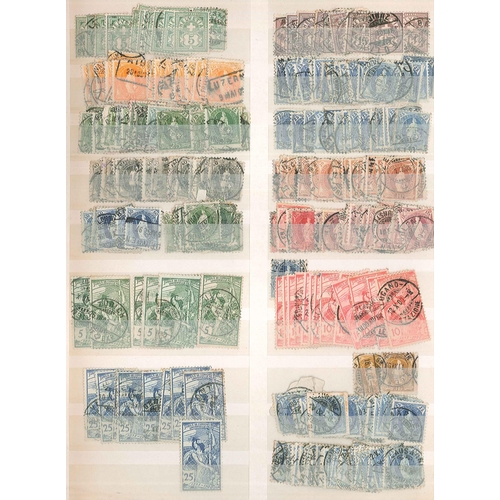 322 - Switzerland; broken stockbook with mainly used duplicated stock, from numbers of Seated and Standing... 