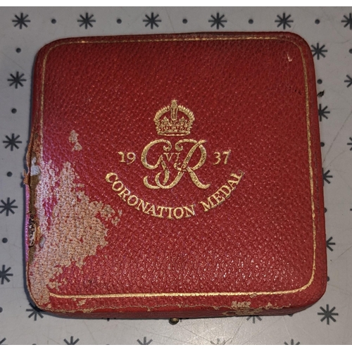 73 - Medals; UK Official; 1937 Coronation 58mm silver medal unc. in original box (box damaged).... 