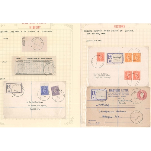 402 - Scottish Postal History; 1939-57 collection of General Assembly of the Church of Scotland postmarks ... 