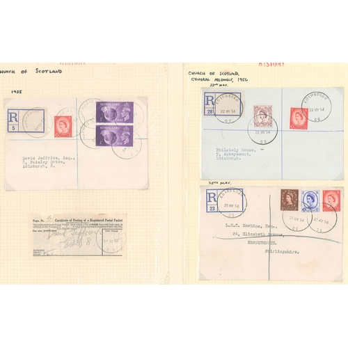 402 - Scottish Postal History; 1939-57 collection of General Assembly of the Church of Scotland postmarks ... 