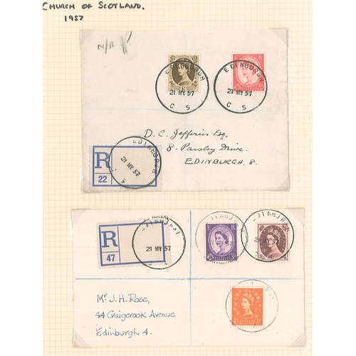 402 - Scottish Postal History; 1939-57 collection of General Assembly of the Church of Scotland postmarks ... 