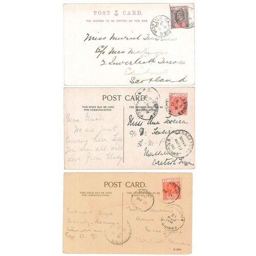 1158 - Postcards; St. Lucia; 1904-16 three used cards