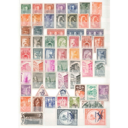 264 - Monaco; 1885-1960s useful mint and used selection on stockleaves with better items inc. 1885 1c m.m.... 