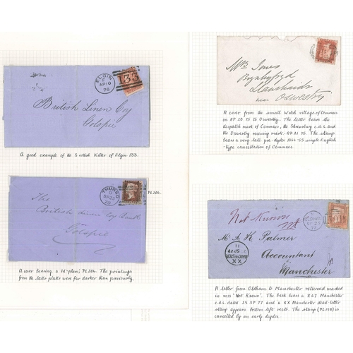 407 - UK Postal History; 1855-79 selection of covers with Penny Reds - mixed interest. (22)... 