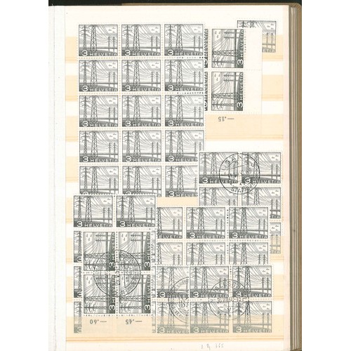 323 - Switzerland; m. & u. duplicated mix in medium stockbook with numbers of high values, 1949-50 def... 