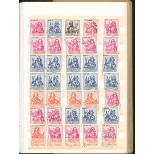 323 - Switzerland; m. & u. duplicated mix in medium stockbook with numbers of high values, 1949-50 def... 