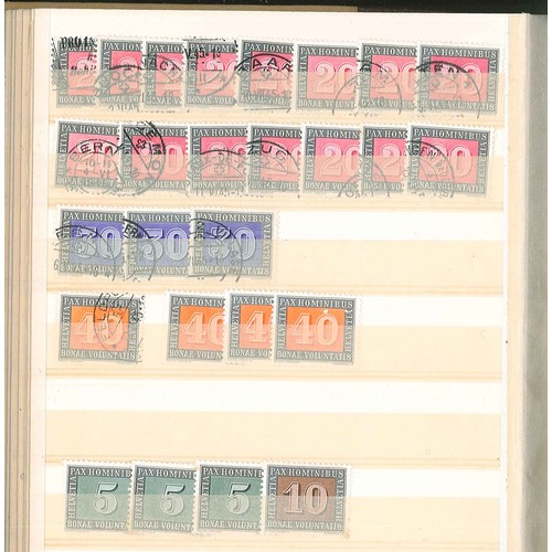 323 - Switzerland; m. & u. duplicated mix in medium stockbook with numbers of high values, 1949-50 def... 