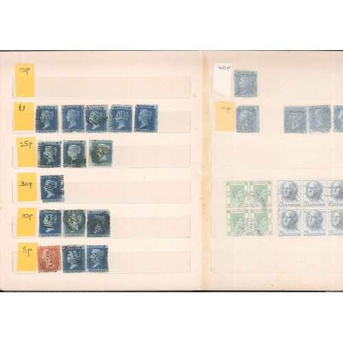 1002 - Mixed Lots; small stockbook with mixed UK QV Penny Reds (16 imperf, 77 perf, mixed quality) and 2d B... 