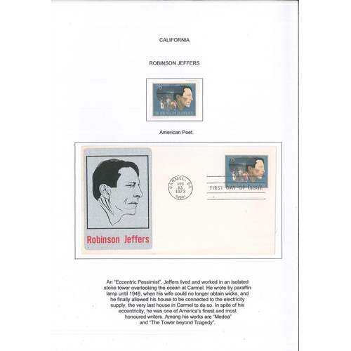 1016 - Thematics; California; album of USA FDCs/commem covers (33), stamps (11), and postcards (125, mainly... 