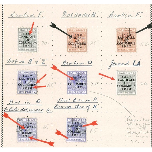 1335 - Bahamas; 1942 Landfall seln. of values between ½d and 1/- l.m.m. or f.u., mainly with minor v... 