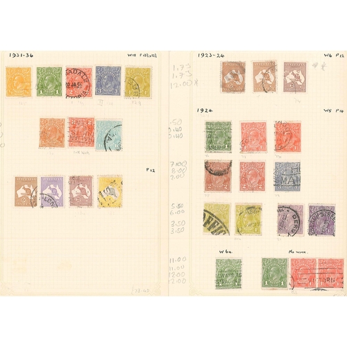 1252 - Australia; 1913-45 mix of mainly used 'Roos (32) and KG5 Heads (72) on various pages. Also a few oth... 