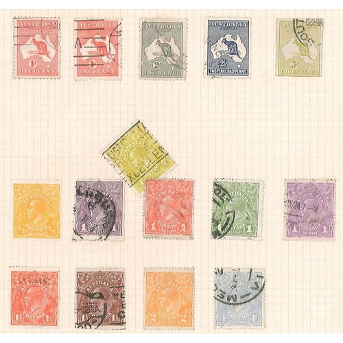 1252 - Australia; 1913-45 mix of mainly used 'Roos (32) and KG5 Heads (72) on various pages. Also a few oth... 