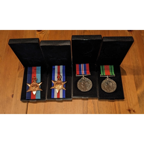 1140 - Medals; WW2 group of four (BWM, Defence, 1939-45 Star, France & Germany Star). A modern set, in ... 