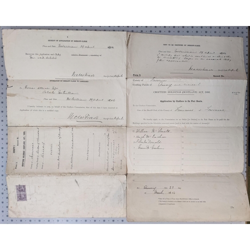 1177 - Ephemera; Documents; 1904 copy Fair Rent Application (under 1886 Crofters Act) for crofts at Back of... 