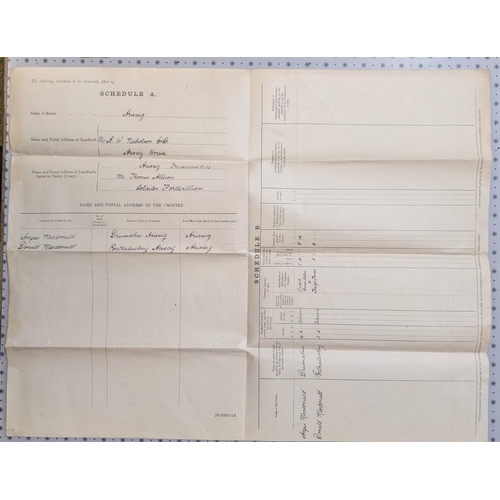 1178 - Ephemera; Documents; 1911 copy Fair Rent Application (under 1886 Crofters Act) for crofts at Drumdhu... 