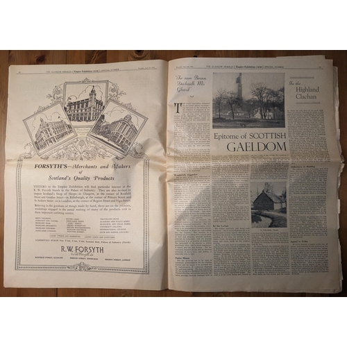 1172 - Ephemera; the Glasgow Herald Empire Exhibition Scotland 1938 supplement. Some wear on inner pages, b... 