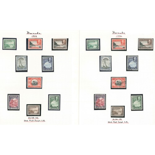 1360 - Bermuda; 1936-49 m. & u. on pages inc. 1936-47 defin set (9) m.m. & u., 1938-52 2d light blu... 