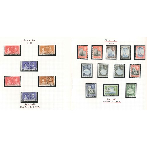 1360 - Bermuda; 1936-49 m. & u. on pages inc. 1936-47 defin set (9) m.m. & u., 1938-52 2d light blu... 