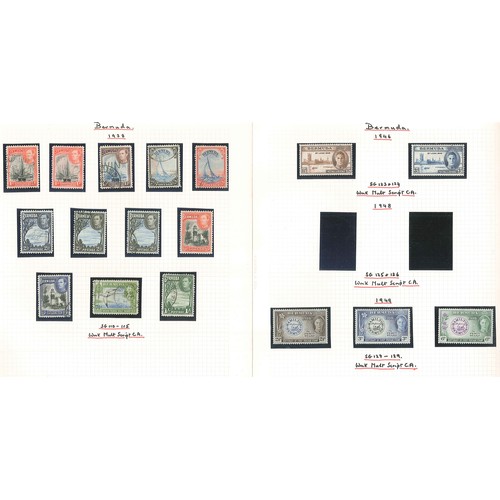 1360 - Bermuda; 1936-49 m. & u. on pages inc. 1936-47 defin set (9) m.m. & u., 1938-52 2d light blu... 