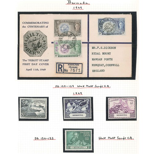 1360 - Bermuda; 1936-49 m. & u. on pages inc. 1936-47 defin set (9) m.m. & u., 1938-52 2d light blu... 