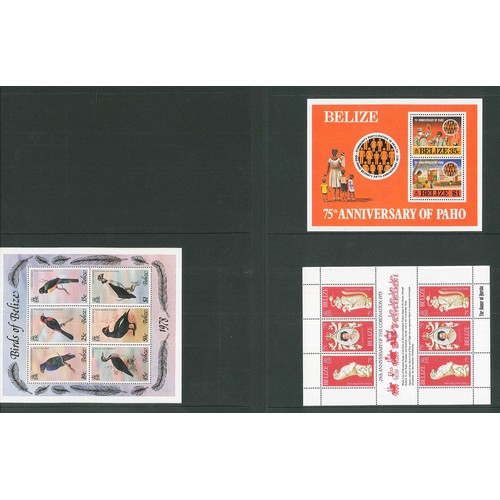 1381 - British Honduras/Belize; 1971-85 seln. of 12 different u.m. miniature sheets/sheetlets, cat.£8... 