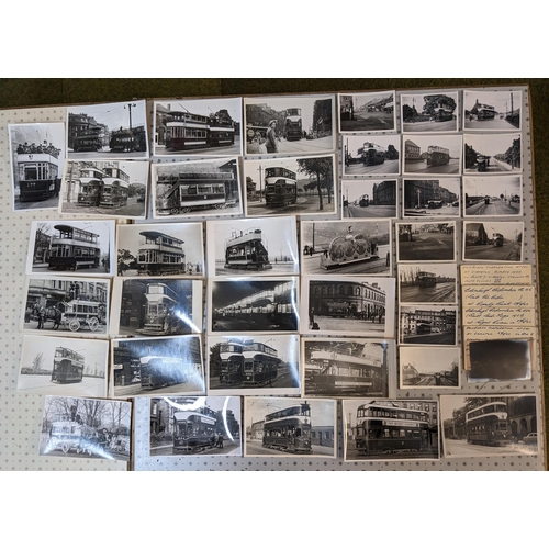 55 - Postcards; Edinburgh Trams; bundle of postcard-size photographic prints of trams (and a few others) ... 