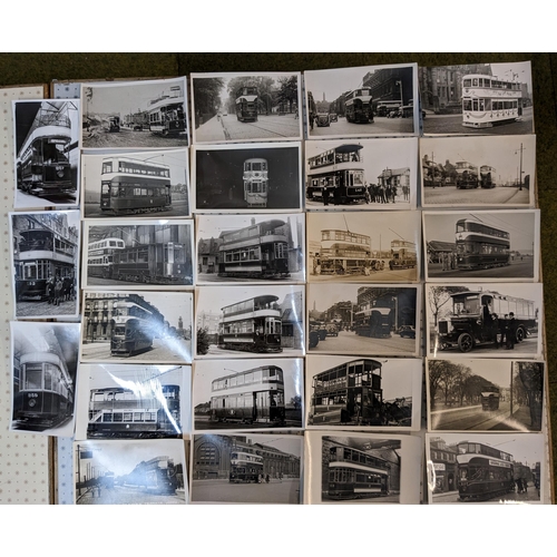 Postcards; Edinburgh Trams; bundle of postcard-size photographic prints ...