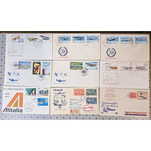 1050 - Covers; Aviation; selection of covers (mainly first day/philatelic) with stamps showing aircraft, et... 