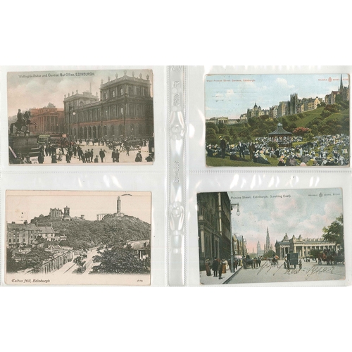 54 - Postcards; Scotland; Edinburgh; collection in small album, mainly standard type views, but a few les... 