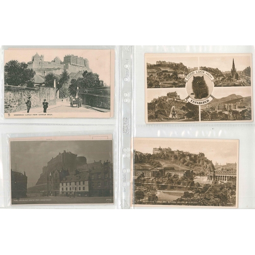 54 - Postcards; Scotland; Edinburgh; collection in small album, mainly standard type views, but a few les... 