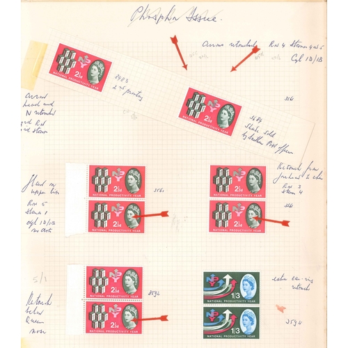 319 - UK; 1962 NPY selection of varieties inc. 3d with quite prominent retouch on Northern England u.m., a... 