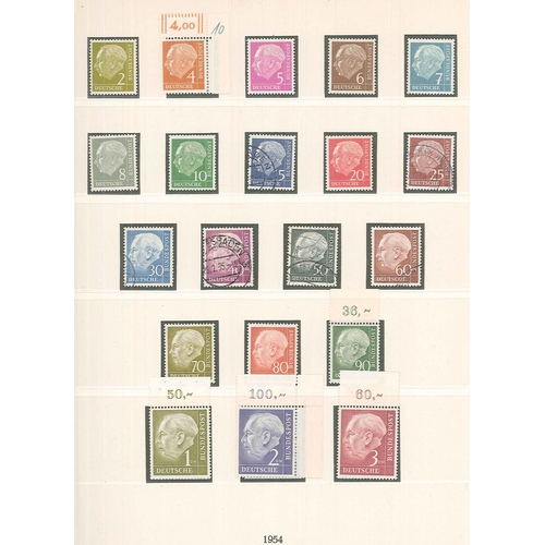 160 - Germany; West Germany; 1949-71 m. & u. colln. in Lindner hingeless album inc. many better early ... 