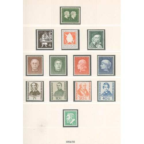 160 - Germany; West Germany; 1949-71 m. & u. colln. in Lindner hingeless album inc. many better early ... 