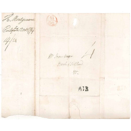 2718 - Scottish Postal History; 1794 cover Coilsfield to Edinburgh, with very fine strike of single-line 