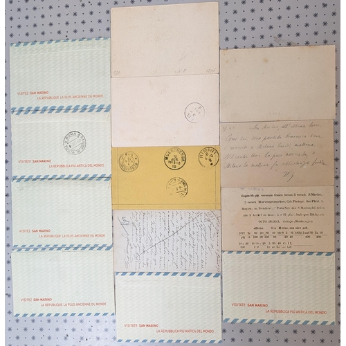 244 - San Marino; 1894-1951 unusual selection of used postal stationery comprising postcards (5), reply ca... 