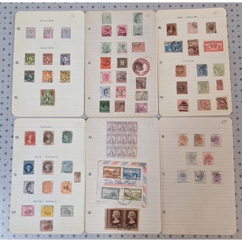 14 - Commonwealth; small bundle of old pages of stamps QV to KG6 only, inc. many medium values. (c.650+)... 