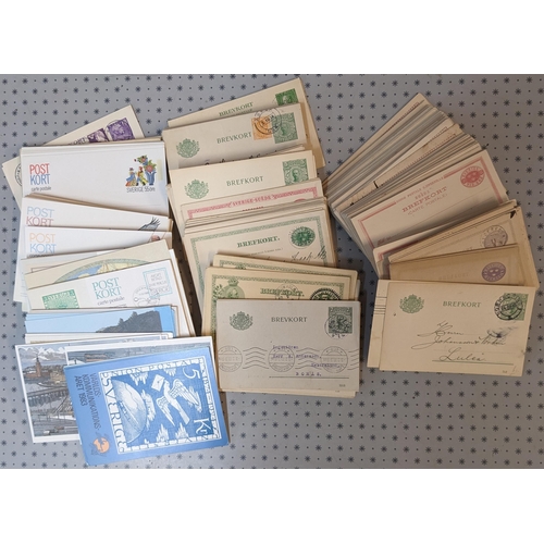 255 - Sweden; Postal Stationery; ice-cream tub with collection/accumulation of m. & u. postal statione... 